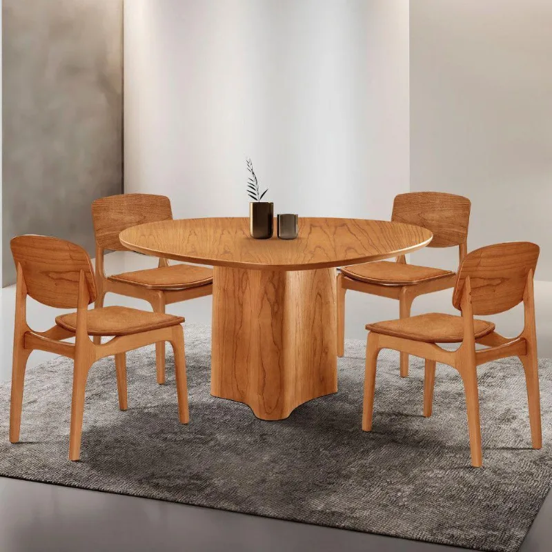 Mesa Com 4 Cadeiras Selene Malta Gold Moderna Mobília Star Caramelo / Imbuia Nat.