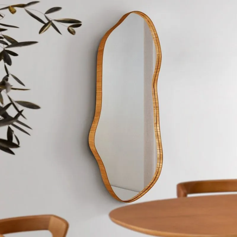 Espelho Decorativo Orgânico 119 X 44,5 Cm Eloá Marrom/cinamomo Imbuia Cinamomo Imbuia