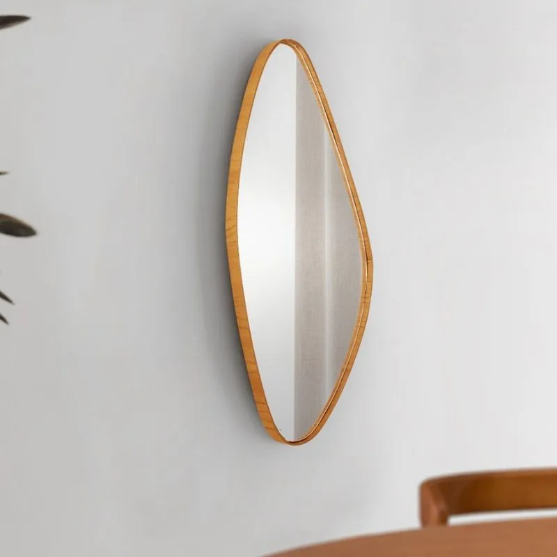 Espelho Decorativo Orgânico 91 X 37 Cm Eloá Marrom/cinamomo Imbuia Cinamomo Imbuia