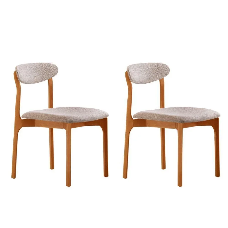 Conjunto Com 2 Cadeiras Noronha Moderna Mobília Brisa/cinamomo Imbuia - moderna