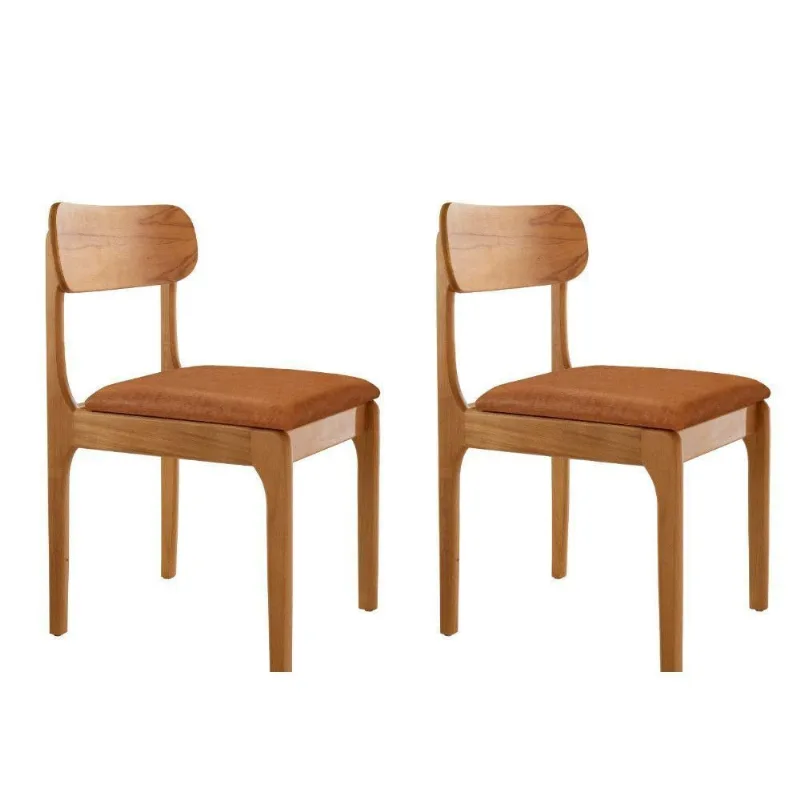Conjunto Com 2 Cadeiras De Jantar Star Moderna Mobília Star Caramelo / Imbuia Nat. - moderna