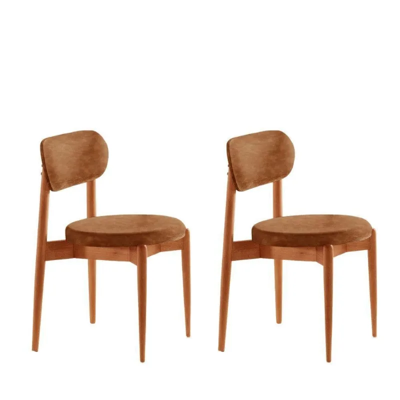 Conjunto 2 Cadeiras De Jantar Ballare Soft Moderna Mobília Star Puce/imbuia Natural - moderna