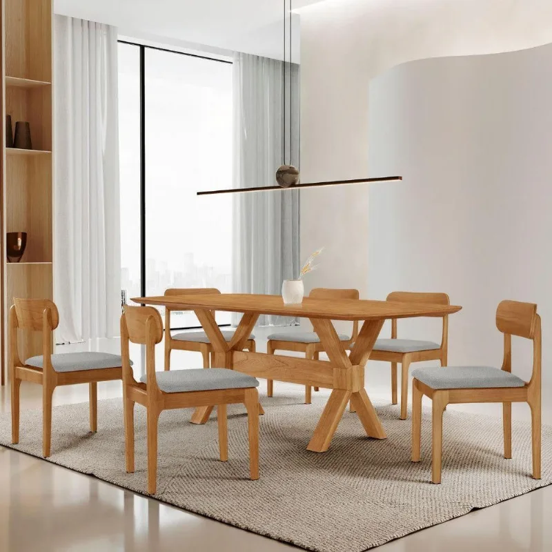 Mesa de Jantar Star 6 Lugares Tampo MDF Barril Imbuia 180CM Moderna - moderna
