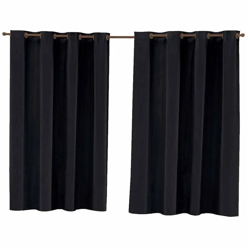 Cortina Corta Luz Blackout Em Pvc Para Varão Simples Preto 2,80 x 1,60