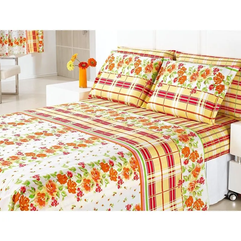 Jogo De Lençol Queen Casal 3Pç Estampado Microfibra