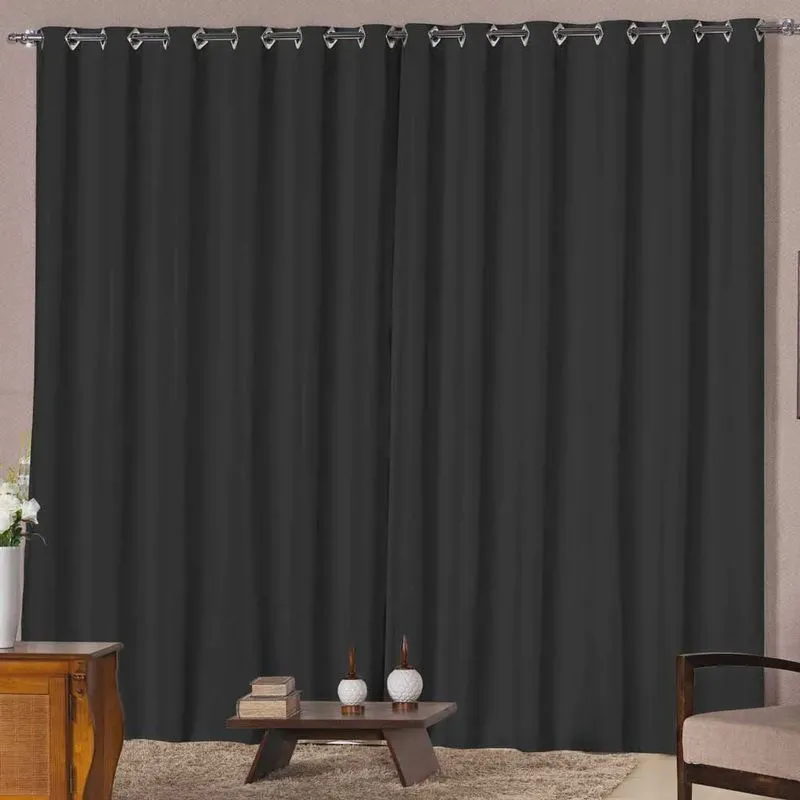 Cortina Solaris Blackout de Tecido 3m x 2,50m com Ilhós Cromado