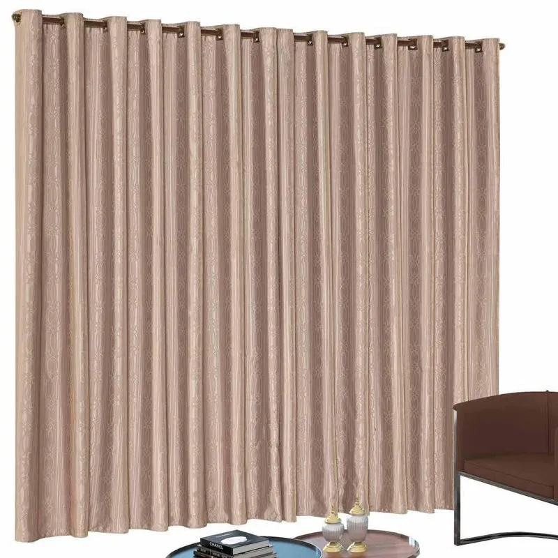 Cortina Jacquard Para Sala E Quarto 3,00X2,80 Atena Avelã