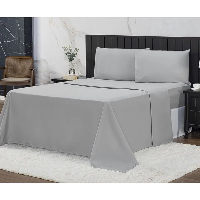 Jogo de Cama Casal Padrão 400 Fios Percal 04 Peças Com Barra, Antiácaro, Anti-pilling com Toque M