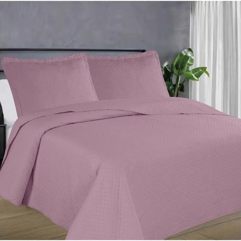 Cobre Leito Colcha Casal Queen Dupla Face com Toque Macio 200 Fios Ultrasonic 03 Peças Bulet