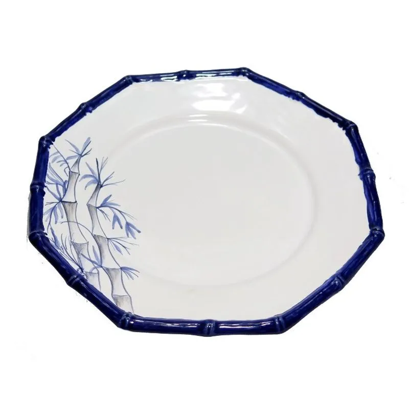 Prato para Sobremesa Oitavado Zanatta Casa Borda Bambu Azul Cobalto 23,5 cm - Cada