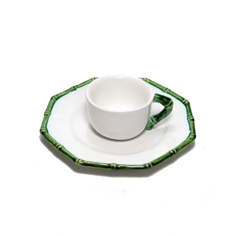 Xícara para Café com Pires Zanatta Borda Bambu Verde - Cada