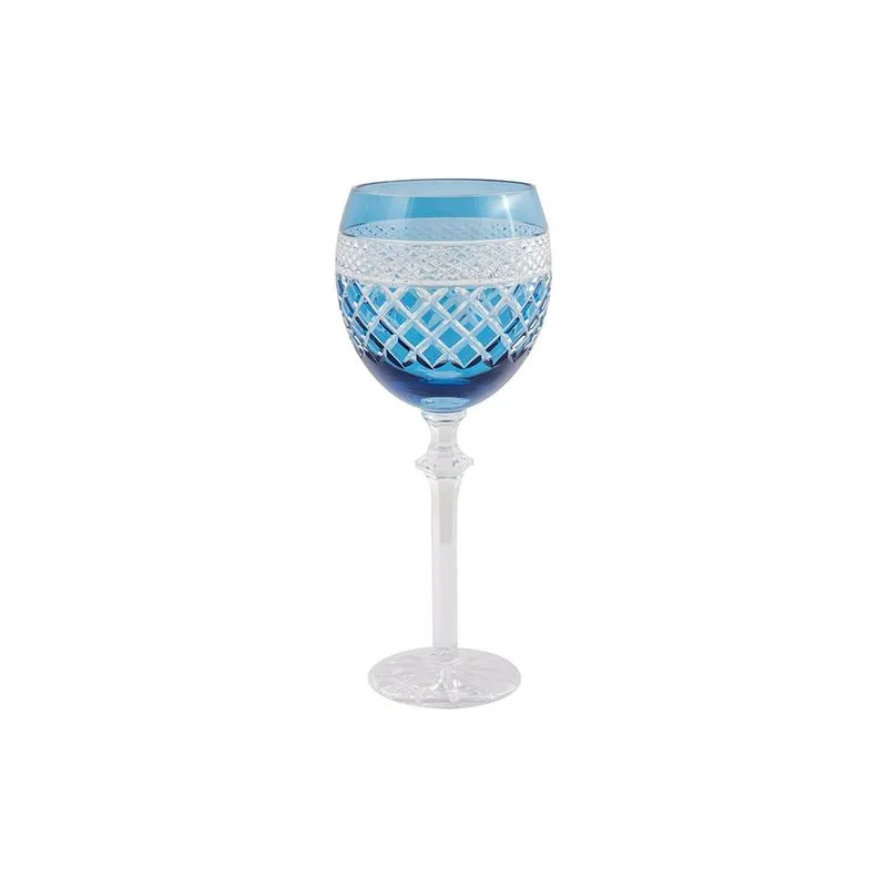 Taça para Água Lodz Crystals Nowy Azul 480 ml - Cada