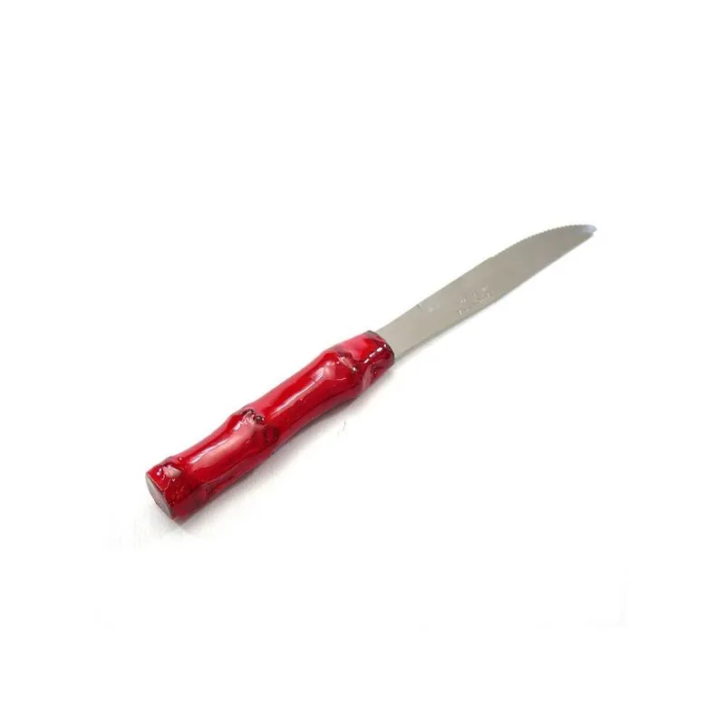 Faca de Mesa Sonia Pierry Bambu Vermelho 21 cm - Cada