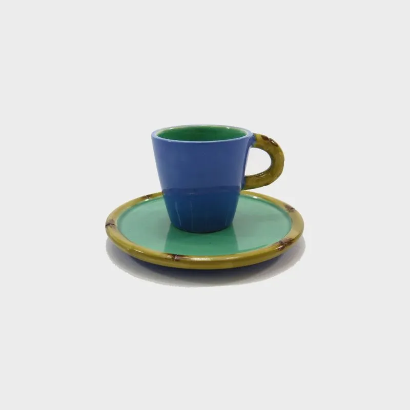 Xícara para Café com Pires Sonia Pierry Asia Azul - Cada