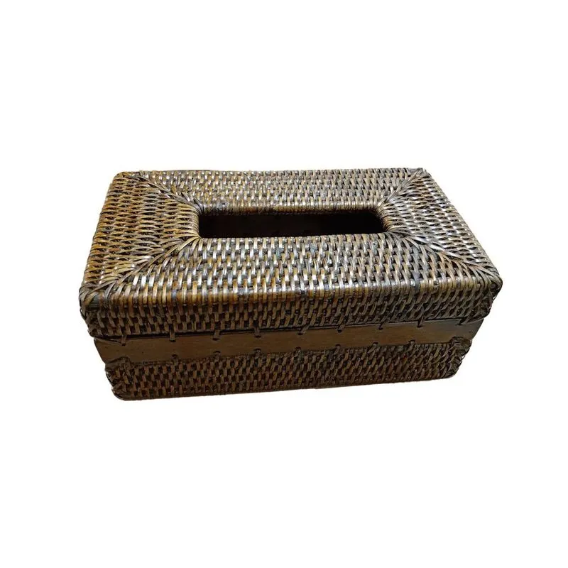Porta Lenços de Papel Myanmar's Rattan 24 x 14 x 10 cm