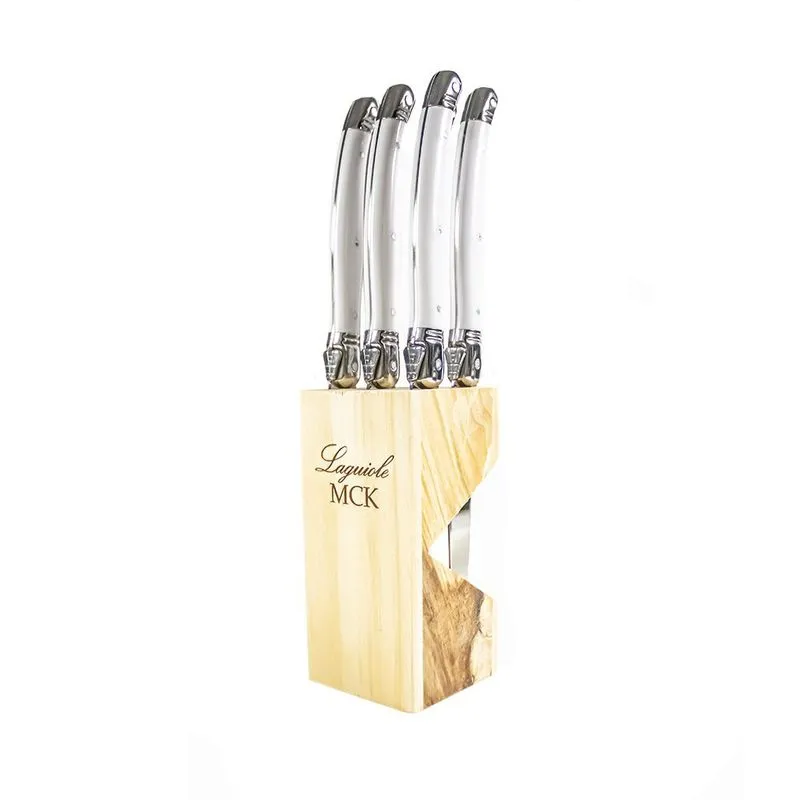 Conjunto de Facas Laguiole para Carne com Suporte mck Preto - 6 peças