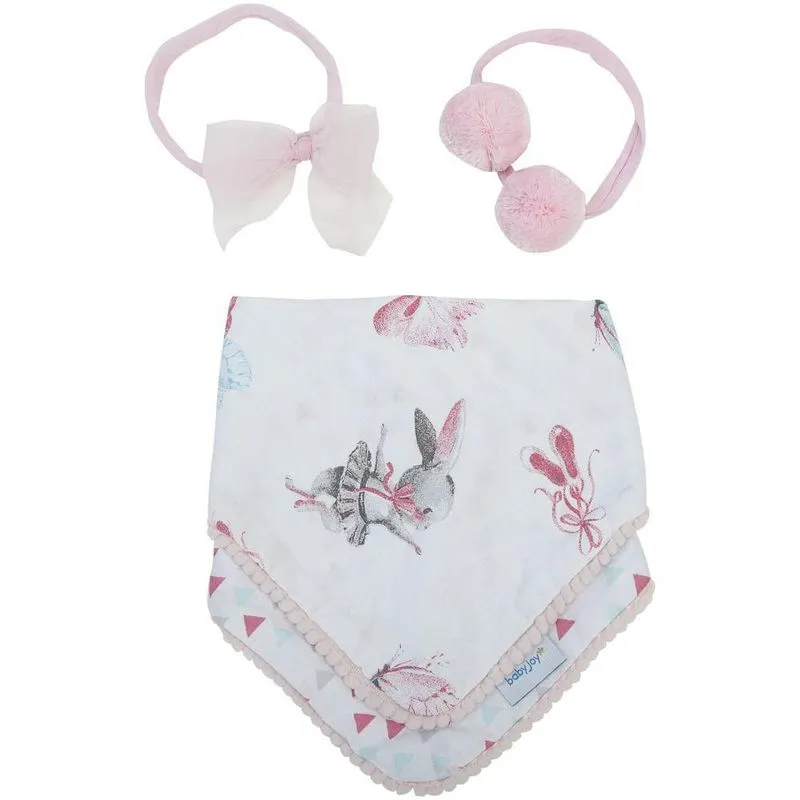 Babador Bandana Duplo Baby Joy Trends Com 2 Tiaras De Cabelo