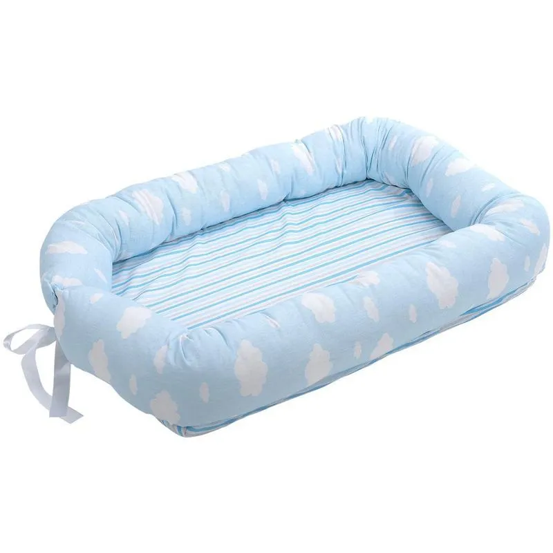 Ninho Do Bebê Nuvens Baby Joy 100% Algodão Azul