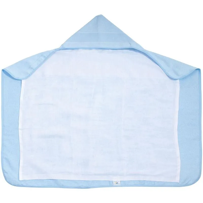 Toalha Com Faixa No Capuz Para Bordar E Forro De Fralda Azul