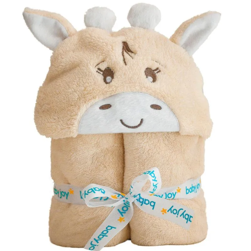 Manta Microfibra Infantil Com Capuz Baby Girafinha Off White