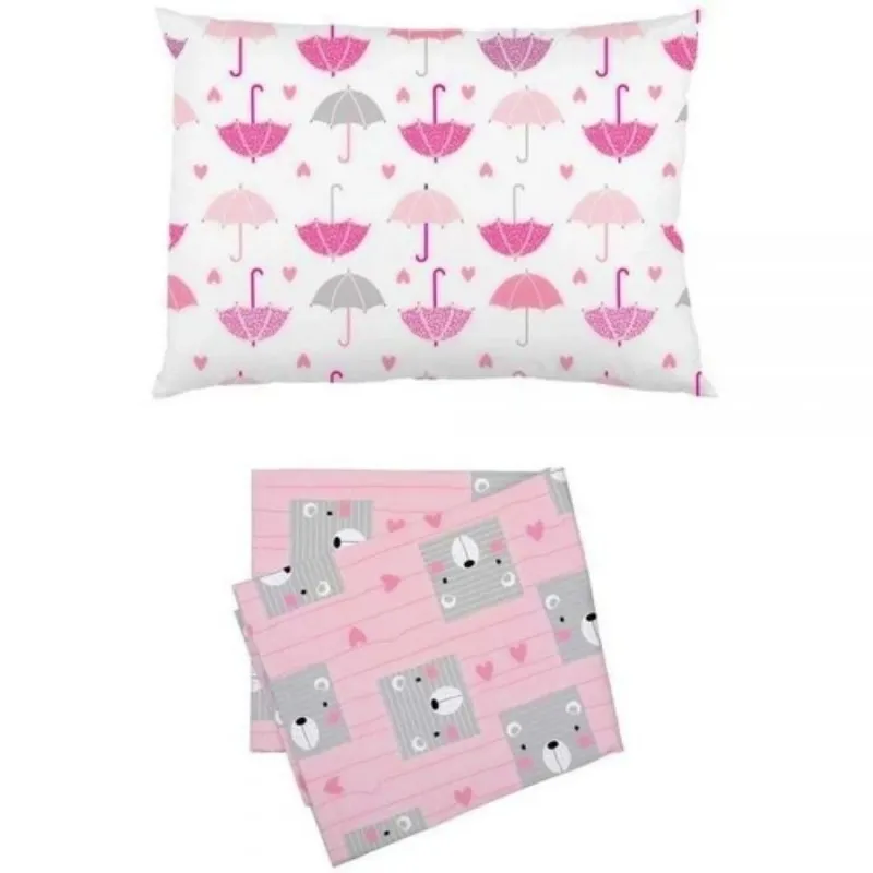 Kit C/ 2 Fronhas De Berço Bebe Malha Bambi - Guarda Chuva