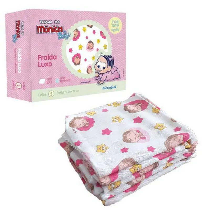 Fralda De Pano Turma Da Mônica Luxo Feminino