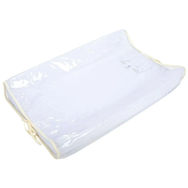 Trocador Fraldas Americano Com Bordado E Capa De Pvc Branco