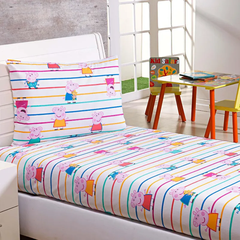 Jogo De Lençol Para Cama De Solteiro Peppa Pig