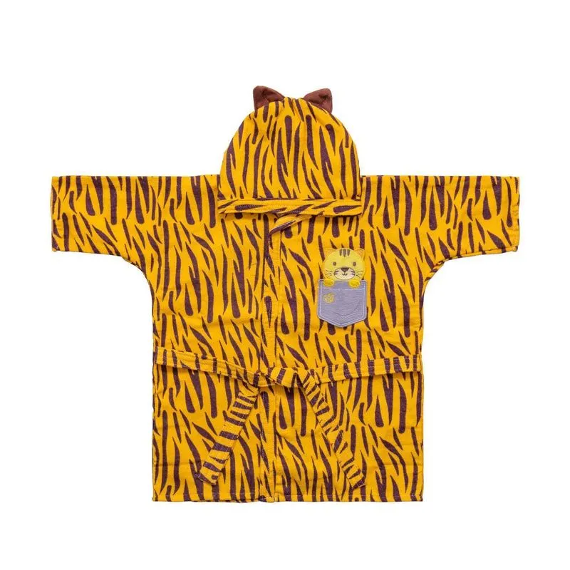 Roupão Com Capuz Tigre Amarelo Baby Joy