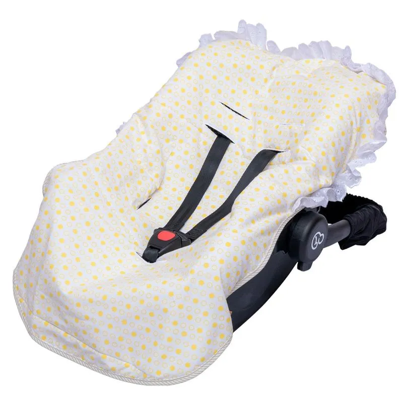 Capa Para Bebê Conforto Geométrico Amarelo Bambi