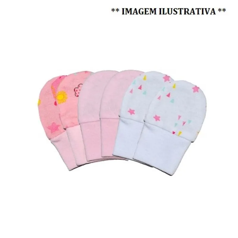Kit luvas bebê bambi malhas kit com 3un incomfral