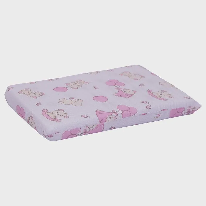 Travesseiro antissufocante bercinho 100% algodão azul E rosa urso