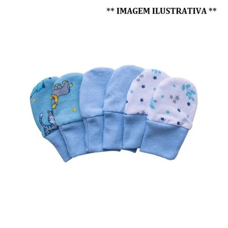 Kit luvas bebê bambi malhas kit com 3un incomfral