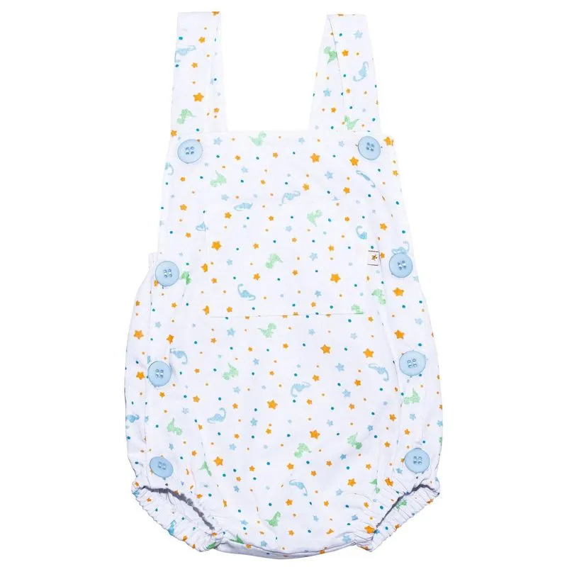 Jardineira Estampada Com Botões Dino Baby Joy P