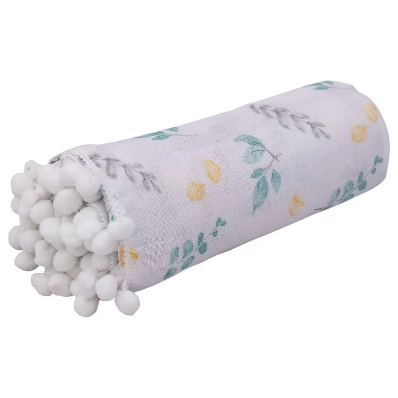 Swaddle Com Pompons Folhas Baby Joy