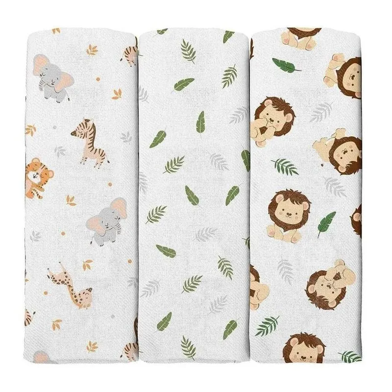 Kit Cueiro Bublim 3 Peças Folha Verde 100x80cm (MP)