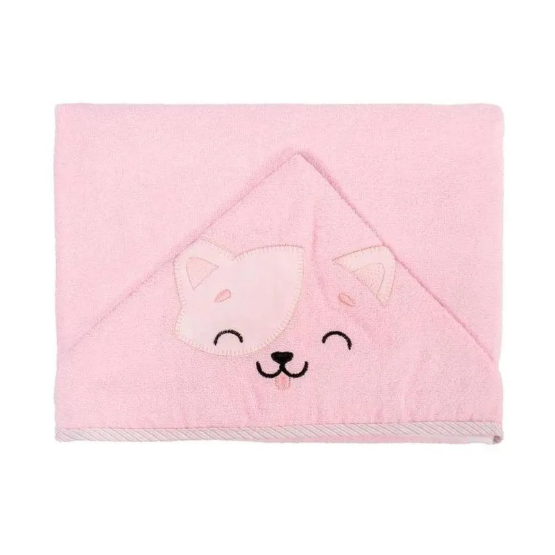 Toalha De Banho Bublim Com Capuz Gato Rosa (MP)
