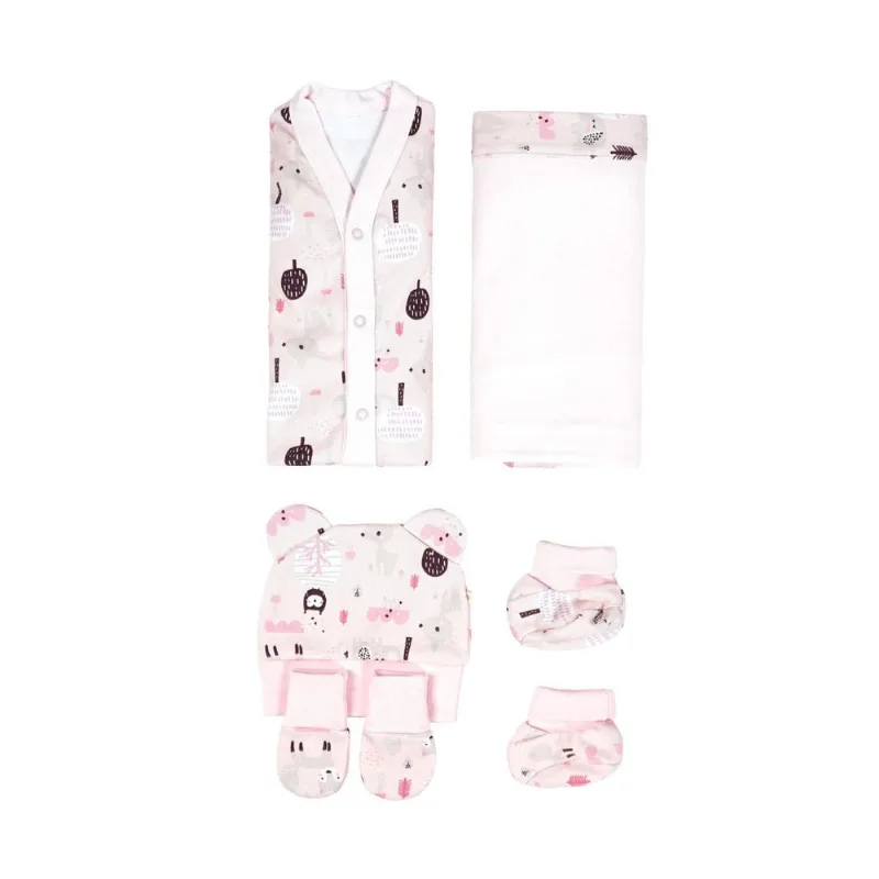 Kit Saída Maternidade Baby Joy - Macacão, Touca, Luvas, Sapatinhos E Manta