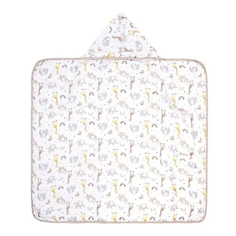 Toalha Com Capuz Incomfral Estampa Girafa 67x90cm Bege (MP)