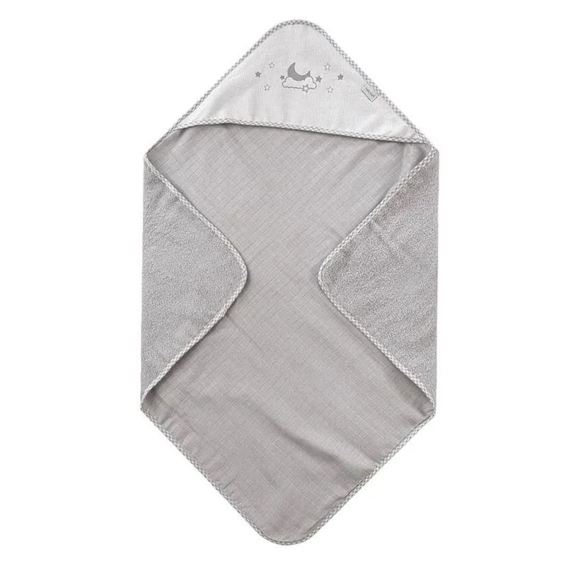 Toalha De Banho Baby Joy Com Capuz Céu Cinza (MP)