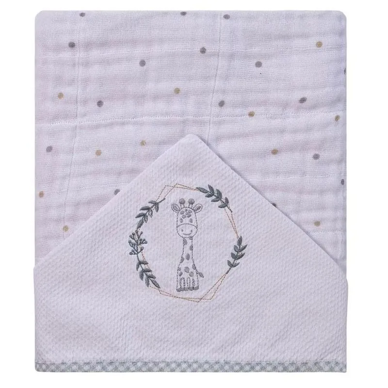 Toalha De Banho Baby Joy Com Capuz Girafa Verde 90x80cm (MP)