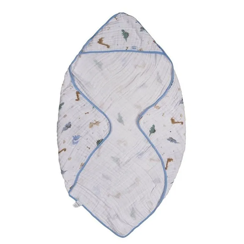 Toalha De Banho Baby Joy com Capuz Dinossauro Azul (MP)
