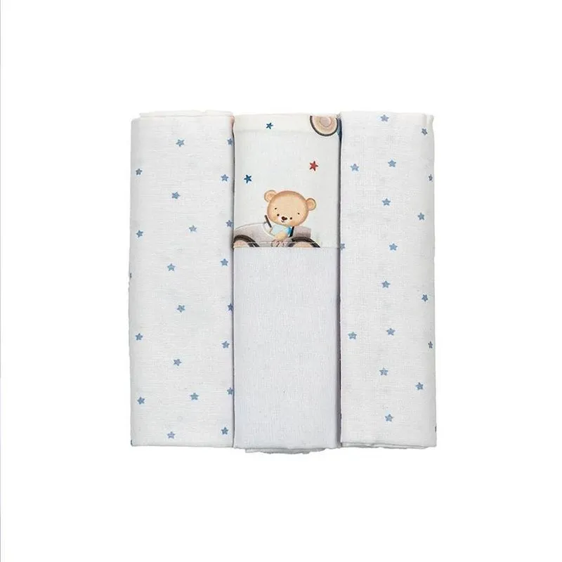 Kit Cueiro Sonhos 3 Peças Urso Azul (MP)