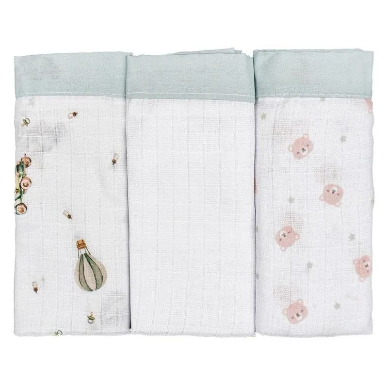 Kit Fralda De Pano Incomfral 3 Peças Urso Azul (MP)