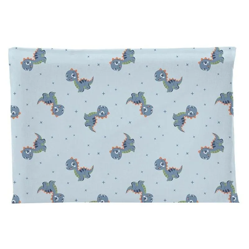Travesseiro Para Bebê Bercinho Dinossauro Azul 29x19cm (MP)