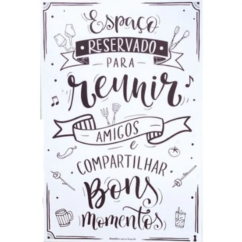 Box espaço reservado para reunir amigos branco 50x75cm