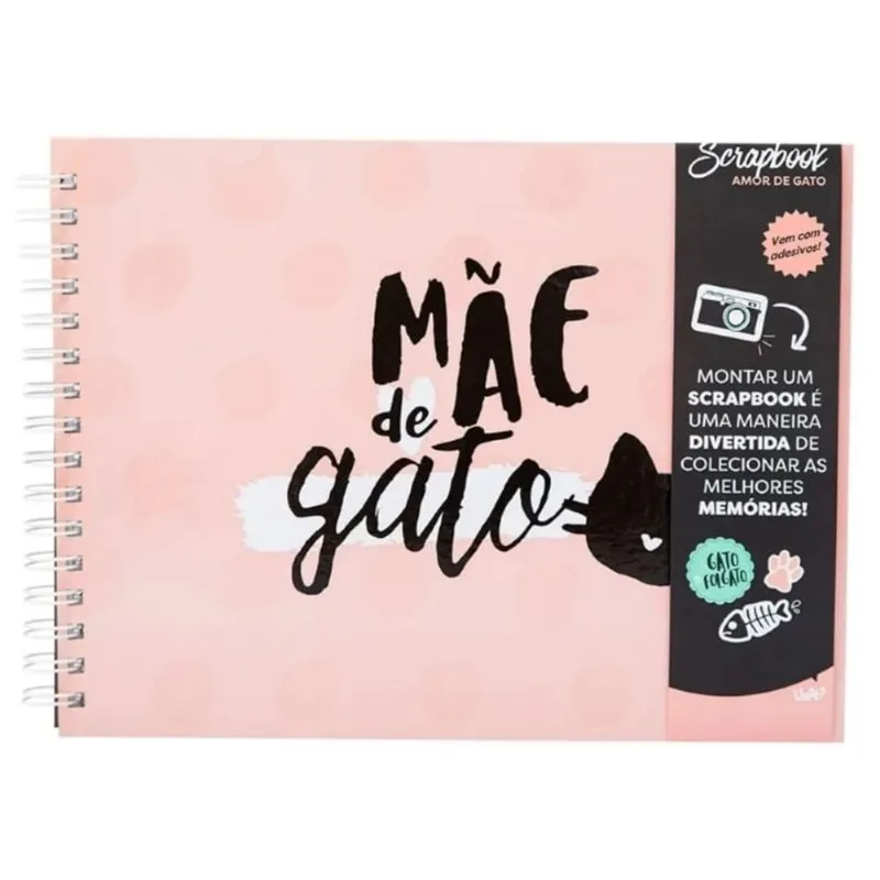 Scrapbook Mãe de Gato com Adesivos