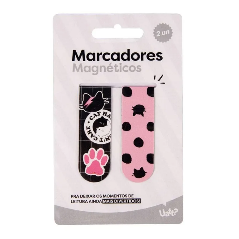 Marcador De Página Magnético Gatinho Fofo Kit Com 2 Unidades