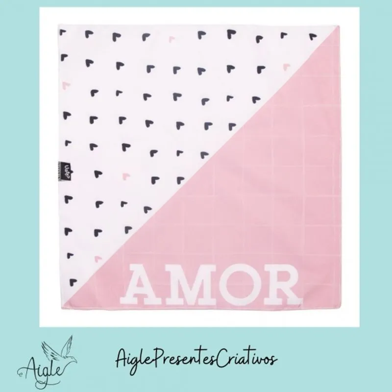Bandana Pet Rosa Amor Tamanho M
