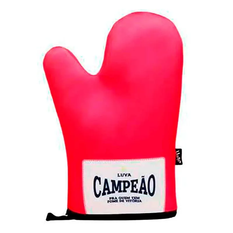 Luva Isolamento Térmico Alta Temperatura Poliéster Boxe Campeão Vermelha Uatt